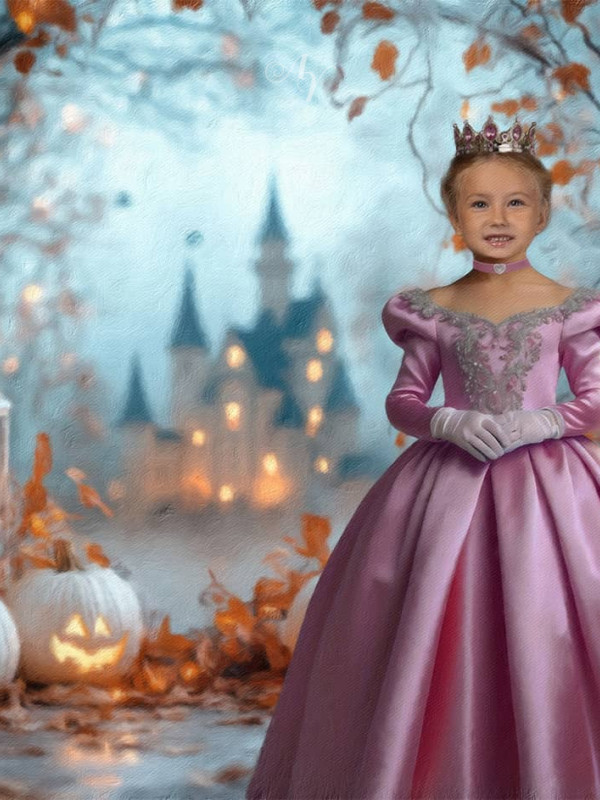 Halloween Castle Child Customized Photo Paintings