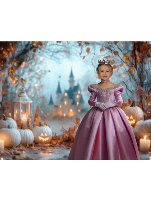 Halloween Castle Child Customized Photo Paintings