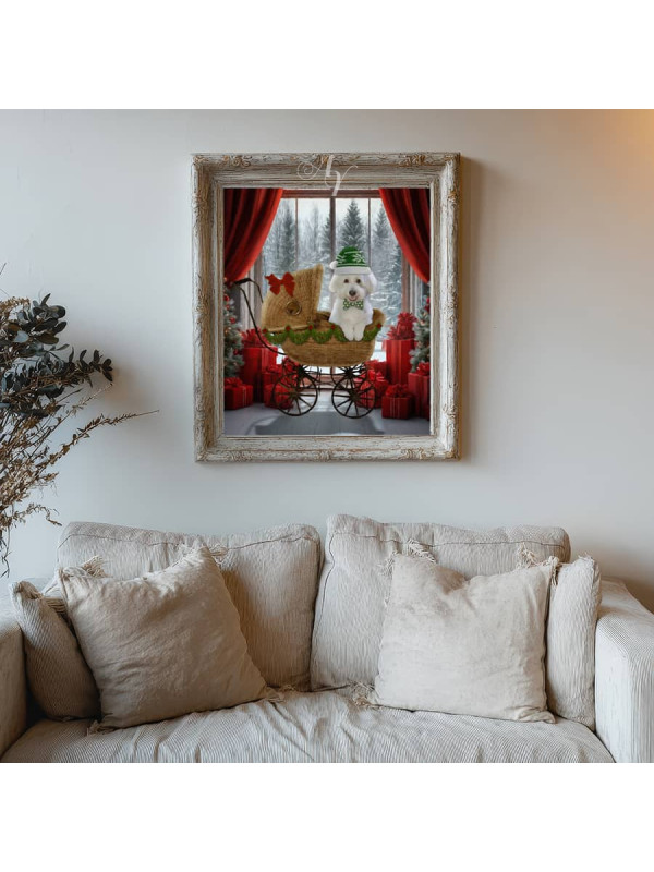 Festive Christmas Holiday Pet Customized Photo Paintings