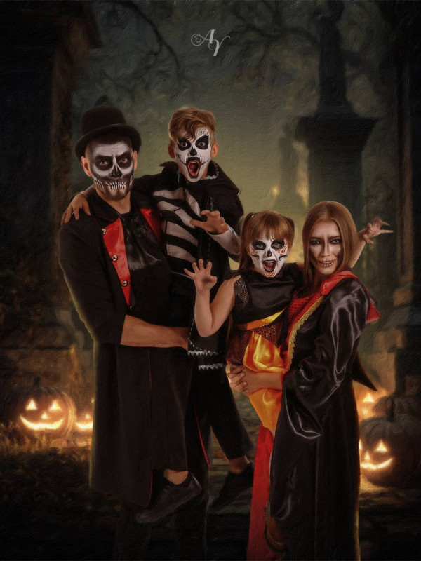 Spooky Halloween Child Customized Photo Paintings