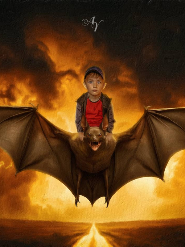 Bat Flight Child Customized Photo Paintings