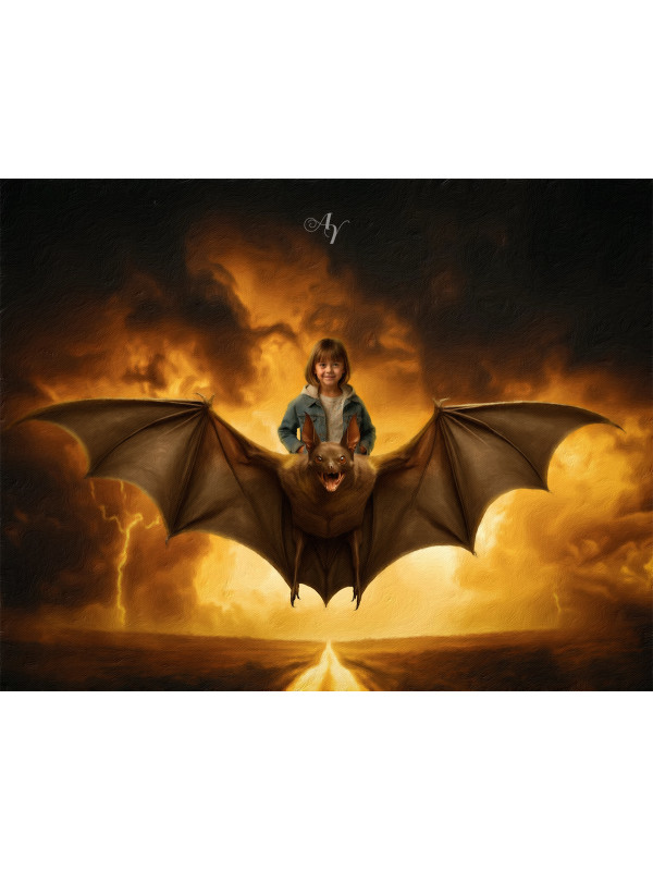 Halloween Bat Flight Customized Photo Paintings