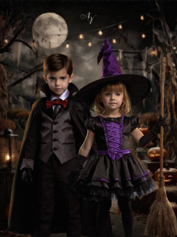 Spooky Halloween Child Customized Photo Paintings