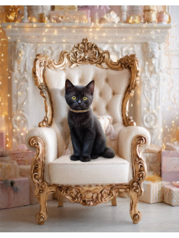 Victorian Holiday Pet Customized Photo Paintings