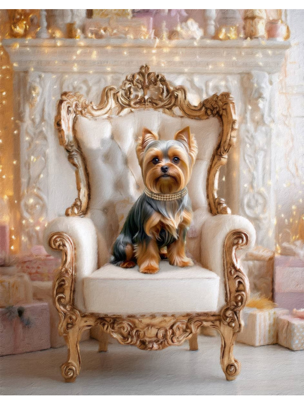 Victorian Holiday Pet Customized Photo Paintings
