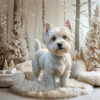 White on White Holiday Pet Customized Photo Paintings