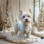 White on White Holiday Pet Customized Photo Paintings
