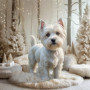 White on White Holiday Pet Customized Photo Paintings