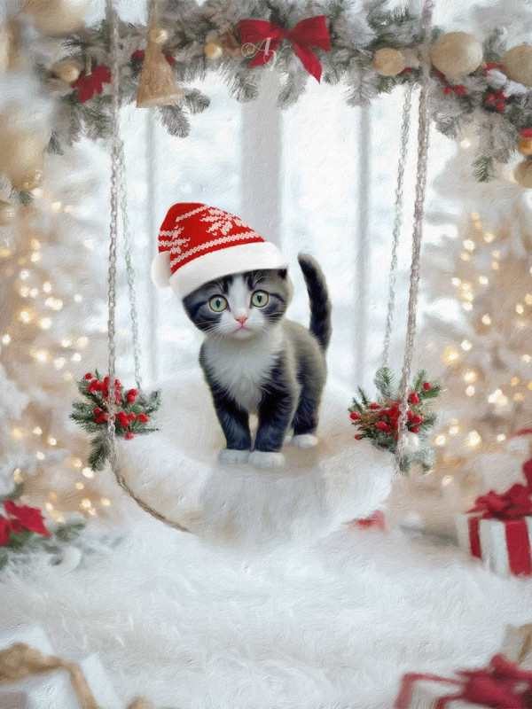 Holiday Swing Pet Customized Photo Paintings