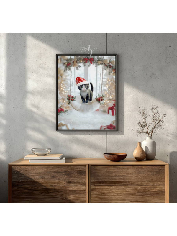Festive Holiday Pet Swing Customized Photo Paintings