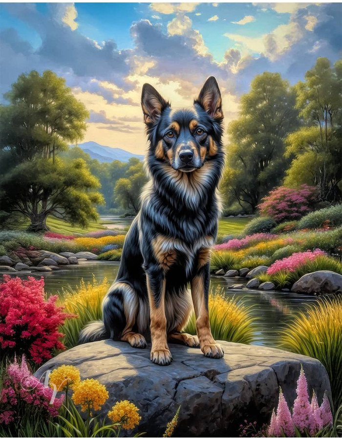 Shepherd Mix Breed Dog Portrait Paintings Shepherd Mix Breed Dog Portrait Paintings