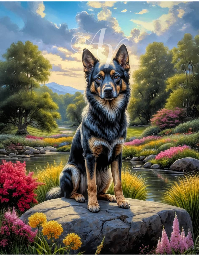 Shepherd Mix Breed Dog Portrait Paintings Shepherd Mix Breed Dog Portrait Paintings