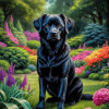 Black Mix Breed Dog Portrait Paintings