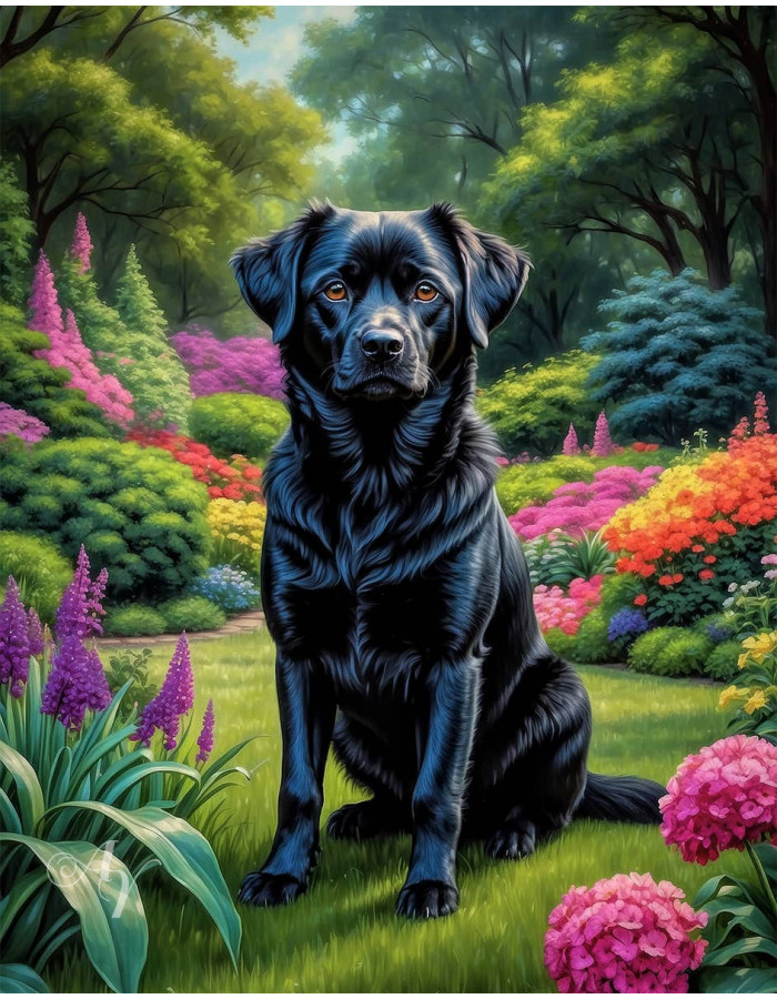Black Mix Breed Dog Portrait Paintings Black Mix Breed Dog Portrait Paintings