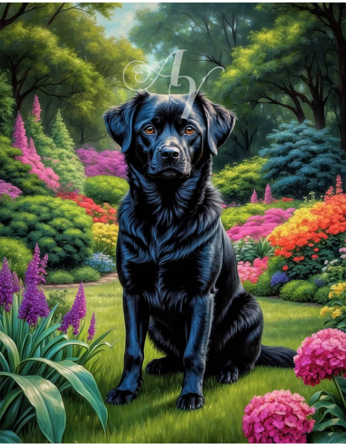 Black Mix Breed Dog Portrait Paintings Black Mix Breed Dog Portrait Paintings
