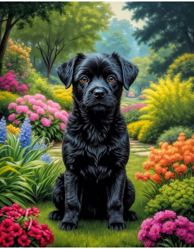 Black Mix Breed Dog Portrait Paintings Black Mix Breed Dog Portrait Paintings