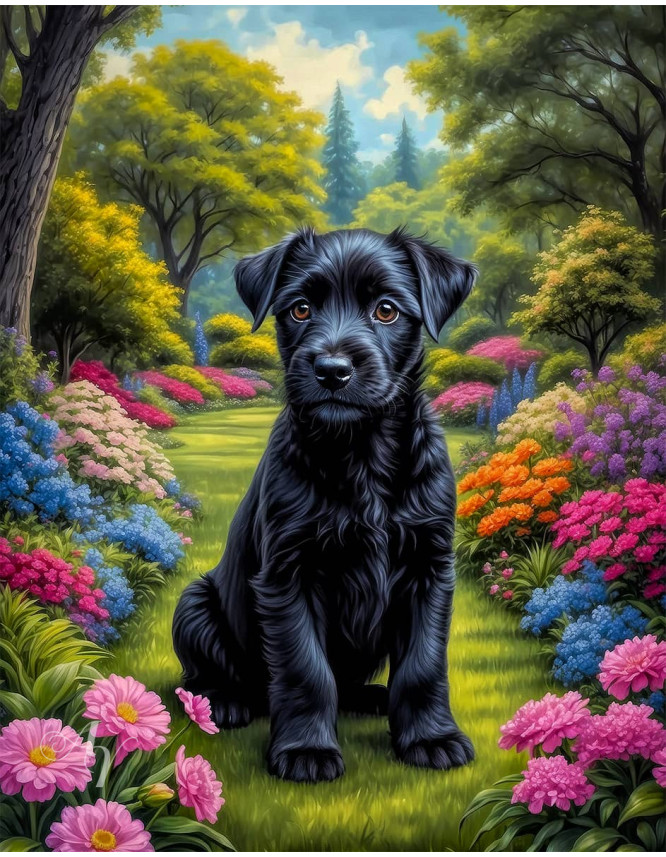 Black Mix Breed Dog Portrait Paintings Black Mix Breed Dog Portrait Paintings