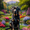 Black Rust Mix Breed Dog Portrait Paintings