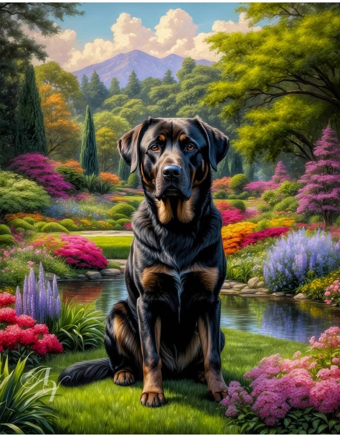 Black Rust Mix Breed Dog Portrait Paintings Black Rust Mix Breed Dog Portrait Paintings