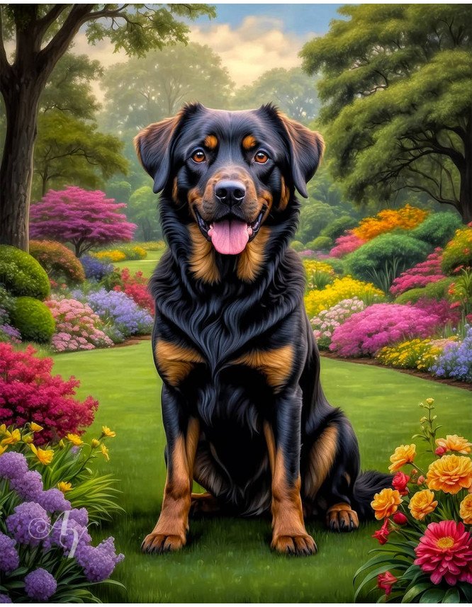 Black Rust Mix Breed Dog Portrait Paintings Black Rust Mix Breed Dog Portrait Paintings