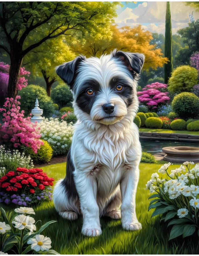 Black White Mix Breed Dog Portrait Paintings Black White Mix Breed Dog Portrait Paintings