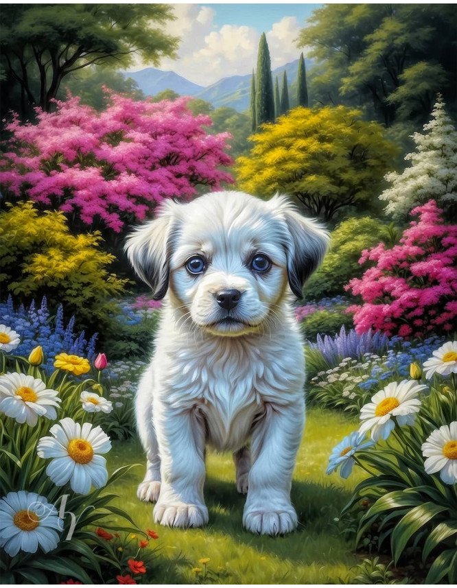 Black White Mix Breed Dog Portrait Paintings Black White Mix Breed Dog Portrait Paintings