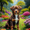 Brown Rust Mix Breed Dog Portrait Paintings
