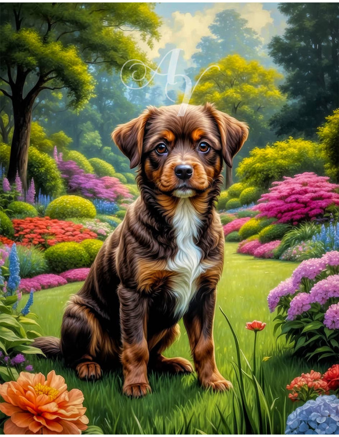 Brown Rust Mix Breed Dog Portrait Paintings Brown Rust Mix Breed Dog Portrait Paintings