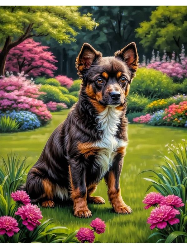 Brown - Rust Mixed Breed Dog and Puppy Portrait Paintings