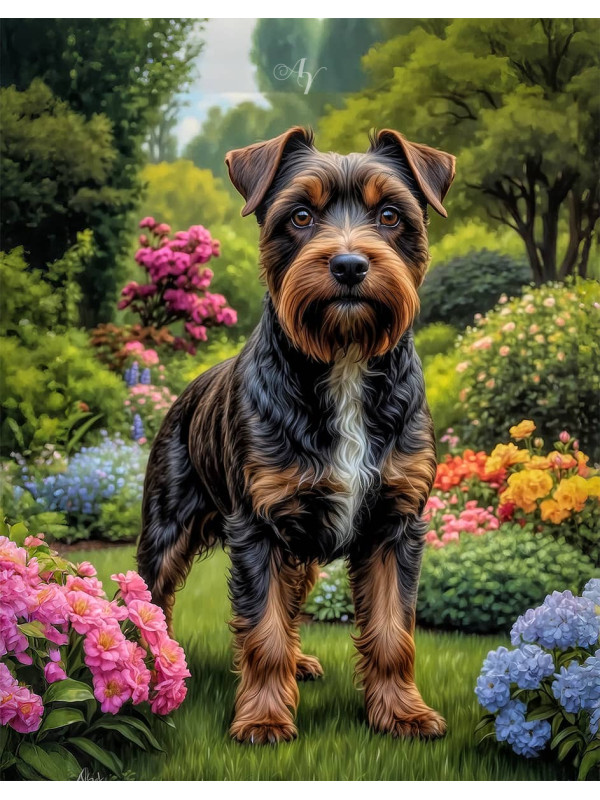 Brown - Rust Mixed Breed Dog and Puppy Portrait Paintings