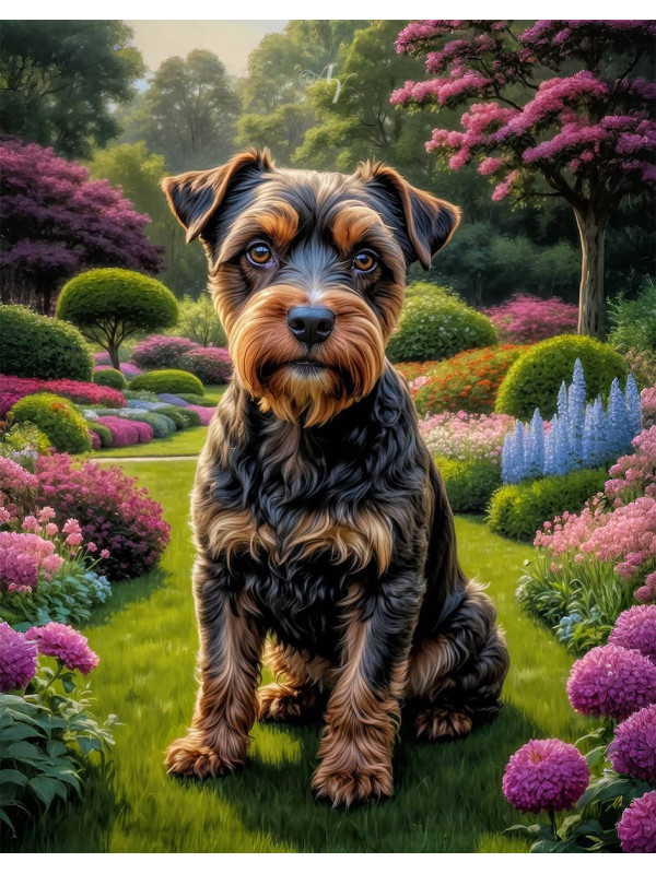 Brown - Rust Mixed Breed Dog and Puppy Portrait Paintings