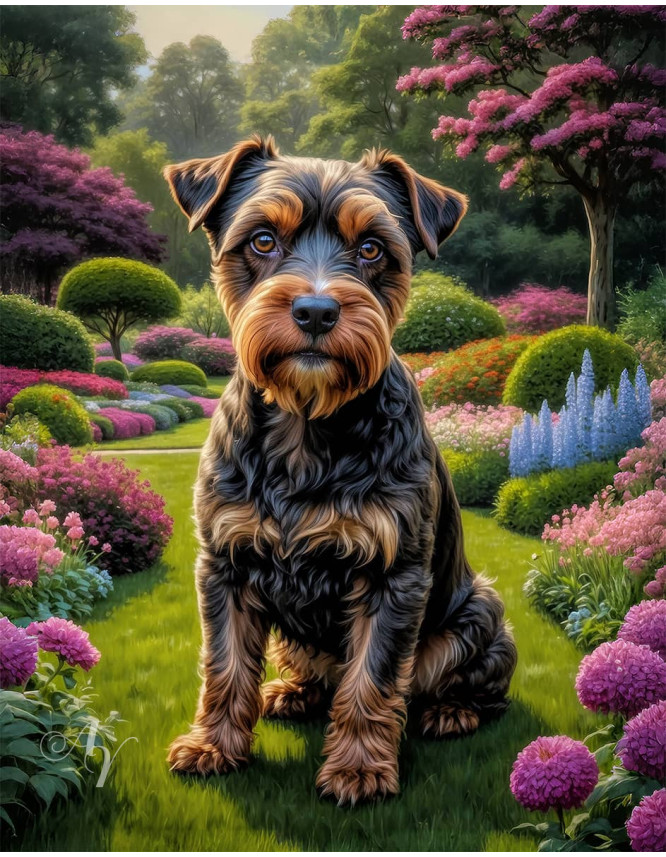 Brown Rust Mix Breed Dog Portrait Paintings