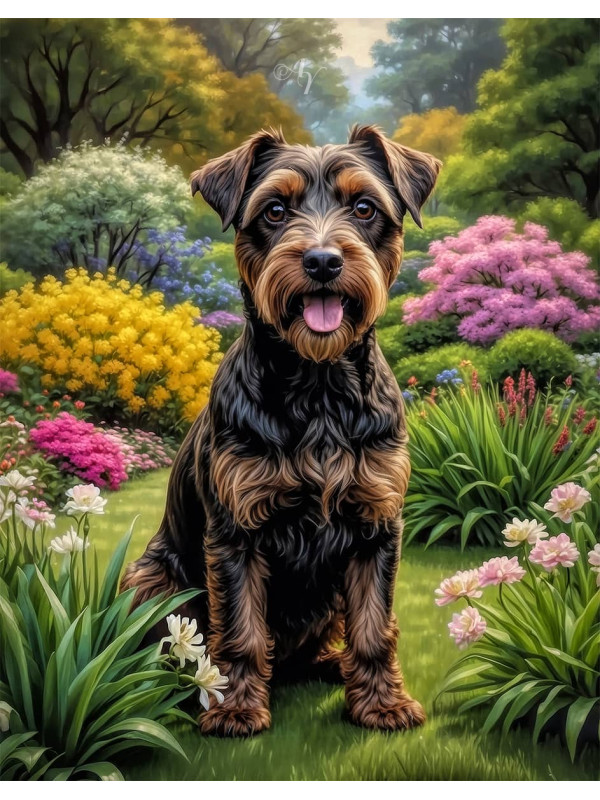 Brown - Rust Mixed Breed Dog and Puppy Portrait Paintings