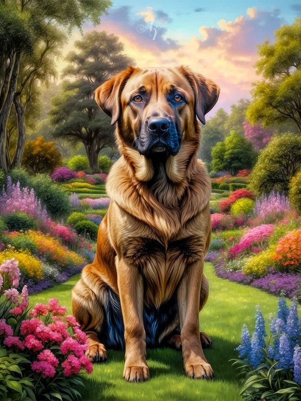 Shepherd Mix Breed Dog Portrait Paintings