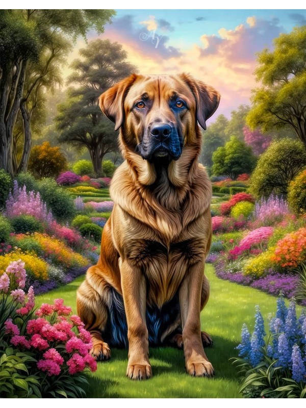 Shepherd Mixed Breed Dog and Puppy Portrait Paintings