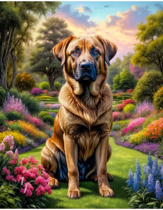 Shepherd Mix Breed Dog Portrait Paintings
