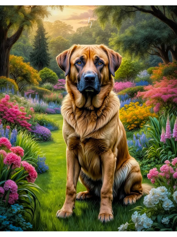Shepherd Mixed Breed Dog and Puppy Portrait Paintings
