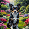 Tri Color Mix Breed Dog Portrait Paintings