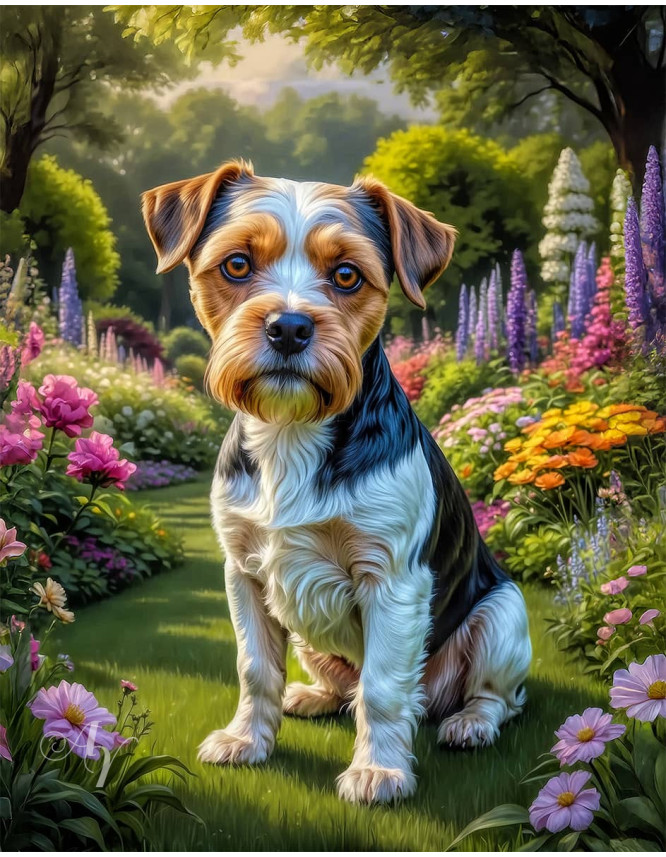 Tri Color Mix Breed Dog Portrait Paintings Tri Color Mix Breed Dog Portrait Paintings