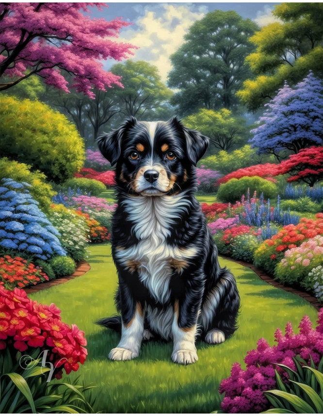 Tri Color Mix Breed Dog Portrait Paintings Tri Color Mix Breed Dog Portrait Paintings