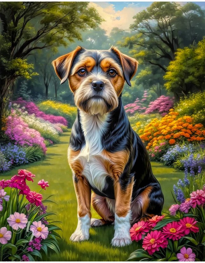 Tri Color Mix Breed Dog Portrait Paintings Tri Color Mix Breed Dog Portrait Paintings