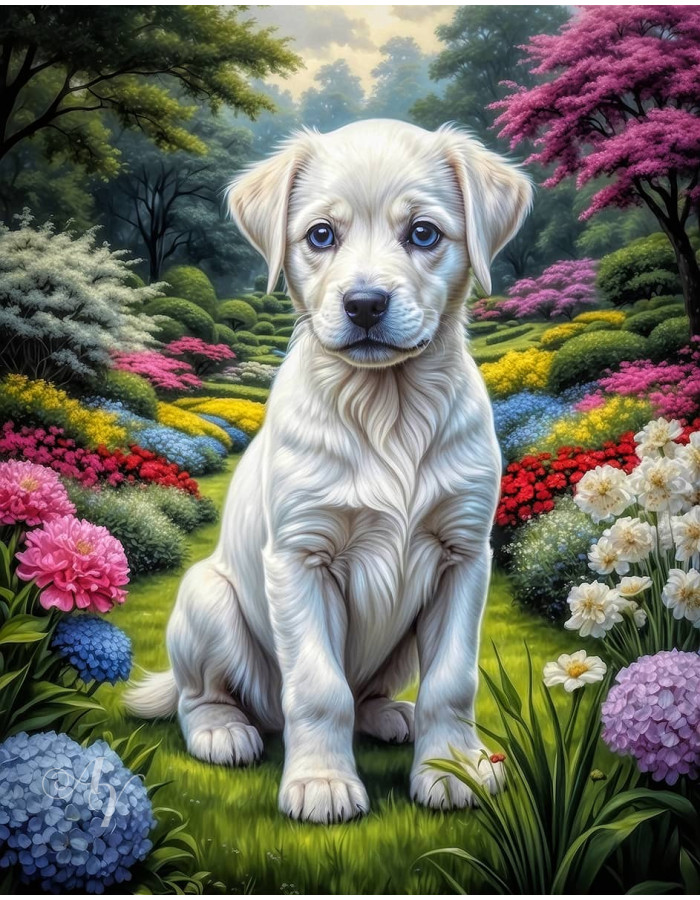 White Mix Breed Dog Portrait Paintings White Mix Breed Dog Portrait Paintings