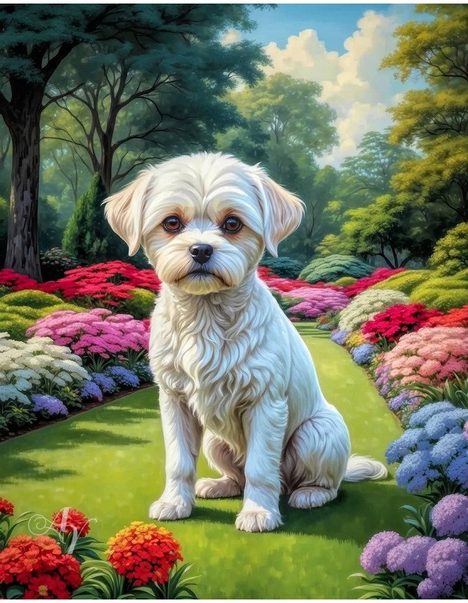 White Mix Breed Dog Portrait Paintings White Mix Breed Dog Portrait Paintings