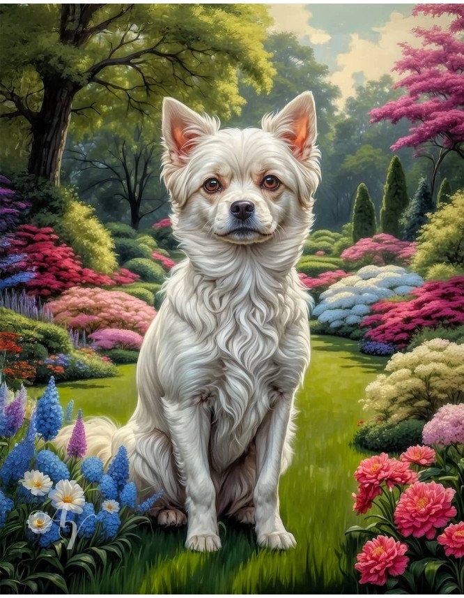 White Mix Breed Dog Portrait Paintings White Mix Breed Dog Portrait Paintings