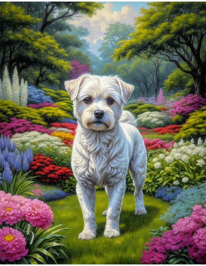 White Mix Breed Dog Portrait Paintings White Mix Breed Dog Portrait Paintings