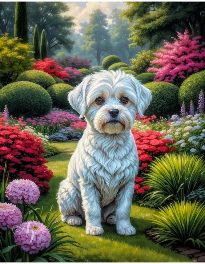 White Mix Breed Dog Portrait Paintings White Mix Breed Dog Portrait Paintings