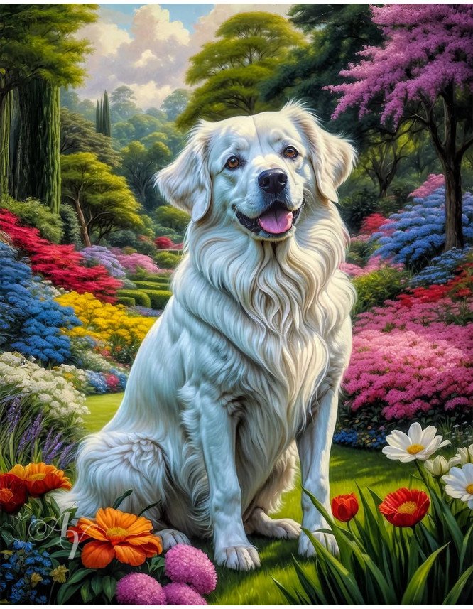 White Mix Breed Dog Portrait Paintings White Mix Breed Dog Portrait Paintings