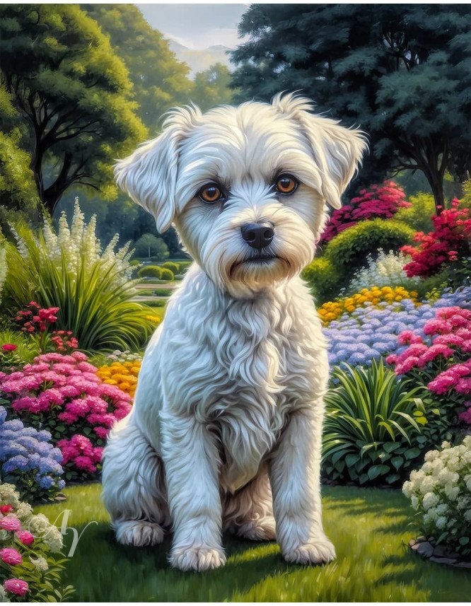 White Mix Breed Dog Portrait Paintings White Mix Breed Dog Portrait Paintings