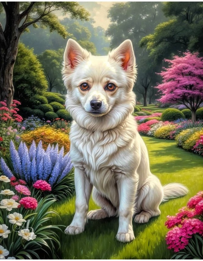 White Mix Breed Dog Portrait Paintings White Mix Breed Dog Portrait Paintings