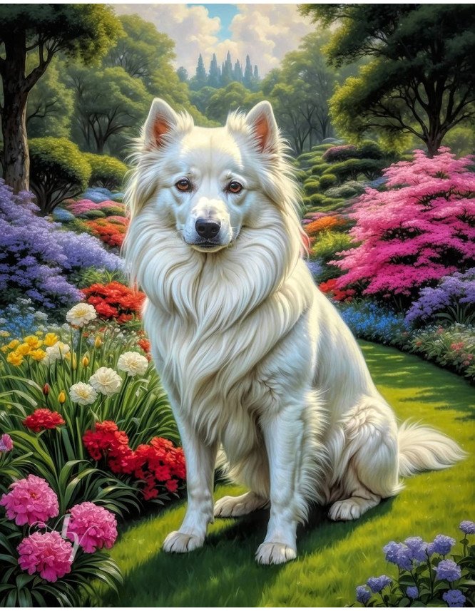 White Mix Breed Dog Portrait Paintings White Mix Breed Dog Portrait Paintings